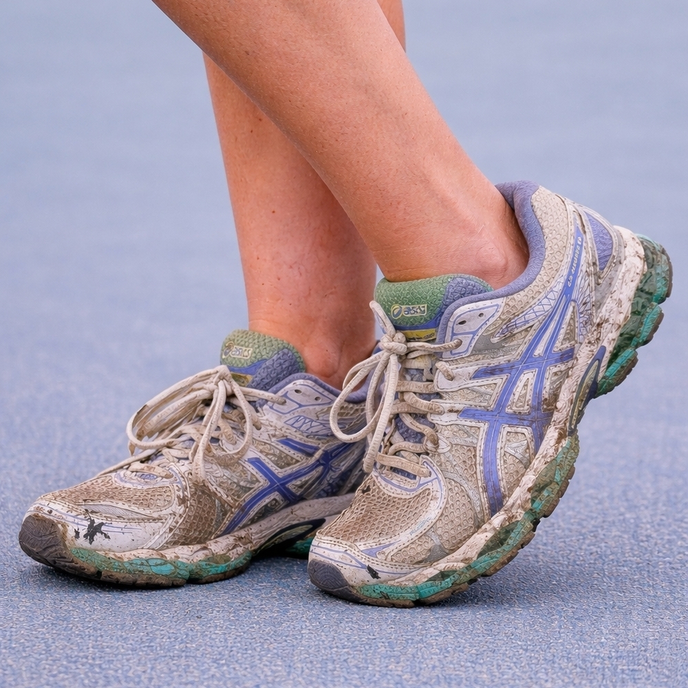 ASICS Women's White & Purple Running Shoes with Teal Accents